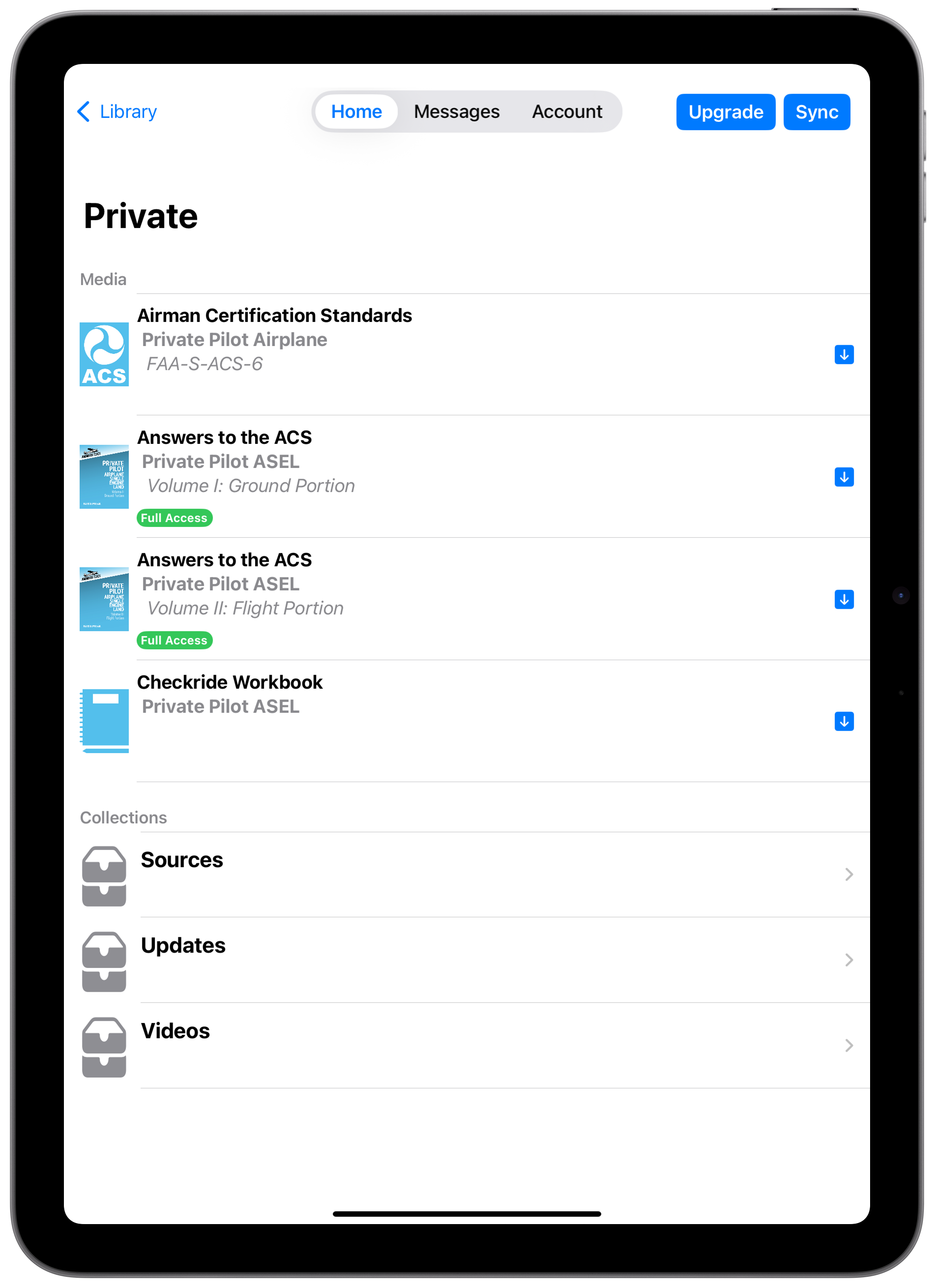 Digital library on iPad